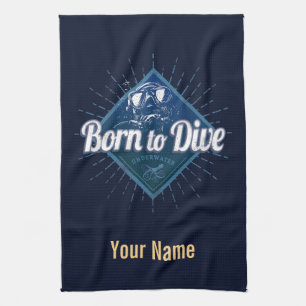 Taucherretro Scuba Diving School Vintag Ocean Geschirrtuch