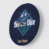 Taucherretro Scuba Diving School Vintag Ocean Große Wanduhr (Winkel)