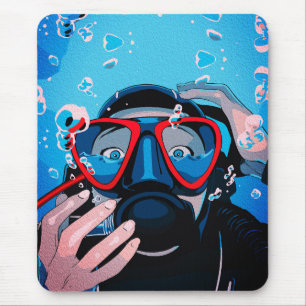 Tauchers Überraschung – Unterwasserabenteuer Mousepad