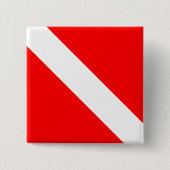 Tauchertaucher unter Flagge Button (Vorderseite)