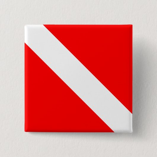 Tauchertaucher unter Flagge Button (Vorderseite)