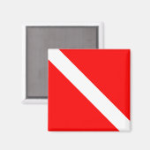 Tauchertaucher unter Flagge Magnet (Vorderseite/Rückseite)