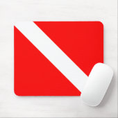 Tauchertaucher unter Flagge Mousepad (Mit Mouse)