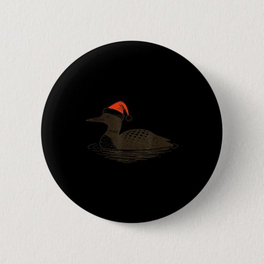 Tauchervogel-Freund Weihnachtsmann-Mütze Weihnacht Button (Vorderseite)