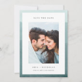 Tauchfarbgrenze Foto Hochzeit Save The Date (Vorderseite)