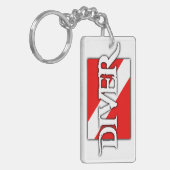 Tauchflagge im Piratenstich Schlüsselanhänger (Vorderseite links)