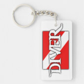 Tauchflagge im Piratenstich Schlüsselanhänger (Vorderseite)