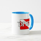 Tauchflagge im Piratenstich Tasse (VorderseiteRechts)