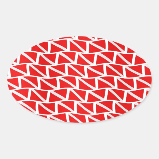 Tauchflagge Ovaler Aufkleber (Vorderseite)