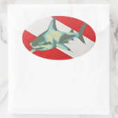 Tauchflaggenhai Ovaler Aufkleber (Tasche)