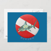 Tauchflaggenhai Postkarte (Vorne/Hinten)