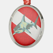Tauchflaggenhai Silbernes Ornament (Links)