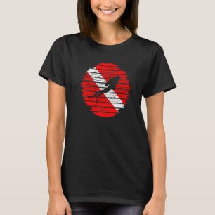 Tauchflossen Tauchflagge Wassersport Tauchen T-Shirt