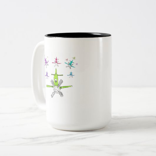 Tauchflotte Flugzeuge Zweifarbige Tasse (Vorderseite Links)
