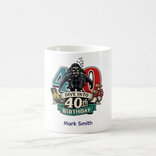 Tauchgang 40. Geburtstag Kaffeetasse