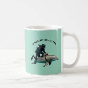 Tauchgang mit Taucher auf einem Delfin URM Kaffeetasse