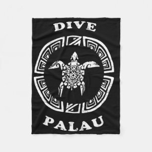 Tauchgang Palau Vintage Retro Tril Schildkröte Url Fleecedecke