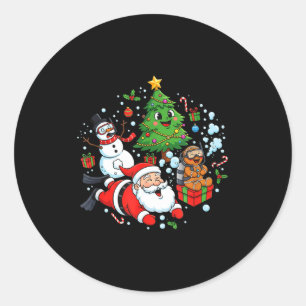 Tauchgang Taucher Weihnachtsmann Schneemann Christ Runder Aufkleber