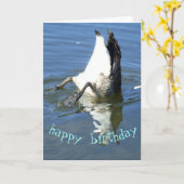 Tauchgans Geburtstag Karte (Gelbe Blume)