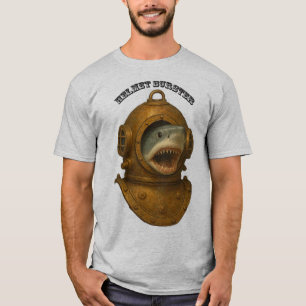 Tauchhelm aus der Vintage-Zeit mit einem herauskom T-Shirt