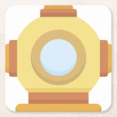 Tauchhelm Rechteckiger Pappuntersetzer (Vorderseite)