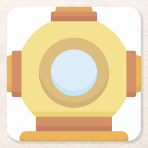 Tauchhelm Rechteckiger Pappuntersetzer