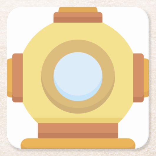 Tauchhelm Rechteckiger Pappuntersetzer (Vorderseite)