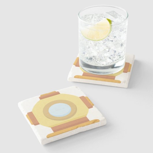 Tauchhelm Steinuntersetzer (Seitenansicht)