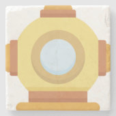 Tauchhelm Steinuntersetzer (Vorderseite)