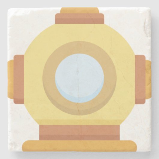 Tauchhelm Steinuntersetzer (Vorderseite)