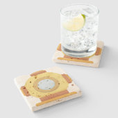 Tauchhelm Steinuntersetzer (Seitenansicht)