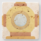 Tauchhelm Steinuntersetzer (Vorderseite)