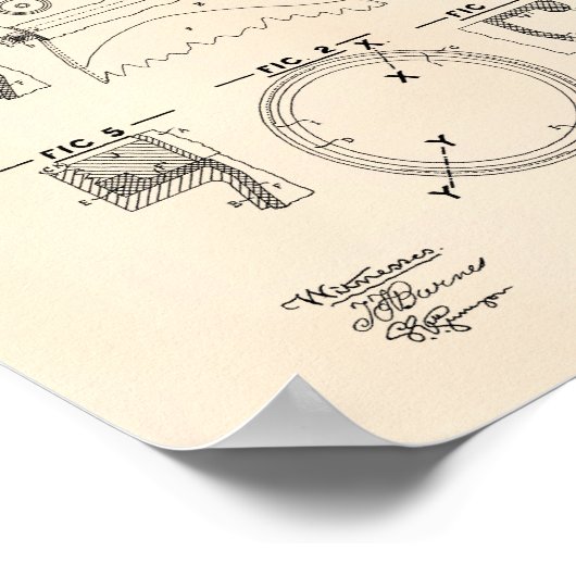 Tauchhelme 1891 Patent Art Old Peper Poster (Ecke)