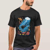 Tauchherzfrequenz-Liniendesign T-Shirt (Vorderseite)