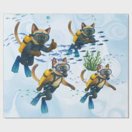 Tauchkatzen tauchen unter Wasser Geschenkpapier