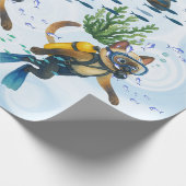 Tauchkatzen tauchen unter Wasser Geschenkpapier (Ecke)
