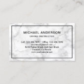 Tauchlehrer aus weißem Marmor Visitenkarte (Rückseite)