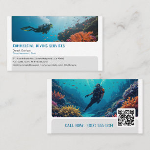 Tauchlehrer   Frogman   Scuba Business Card Visitenkarte