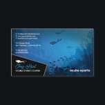 Tauchlehrer | Frogman | Scuba Sports Visitenkarte<br><div class="desc">Stilvolle Visitenkarten mit Scuba Diving Illustration. Ideal für Tauchlehrer oder Reiseleiter. Einfach mit Ihren Informationen anpassen.</div>