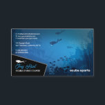 Tauchlehrer | Frogman | Scuba Sports Visitenkarte<br><div class="desc">Stilvolle Visitenkarten mit Scuba Diving Illustration. Ideal für Tauchlehrer oder Reiseleiter. Einfach mit Ihren Informationen anpassen.</div>