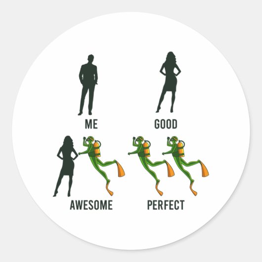 Tauchlehrer Funny Scuba Diver Apparel Dive Runder Aufkleber (Vorderseite)