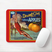 Tauchmädchen-Äpfel - Vintager Mousepad (Mit Mouse)