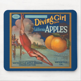 Tauchmädchen-Kalifornien-Äpfel Mousepad