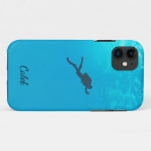 Tauchmann Taucher Blue Water anpassen Name Case-Mate iPhone Hülle (Rückseite (Horizontal))