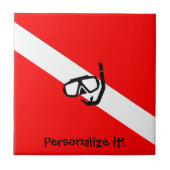 Tauchmaske mit Flagge Fliese (Vorderseite)