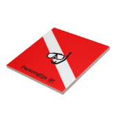 Tauchmaske mit Flagge Fliese (Seite)