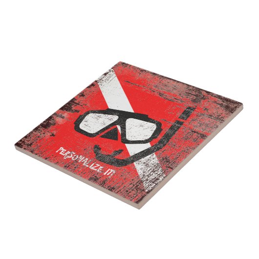 Tauchmaske mit Flagge Fliese (Seite)