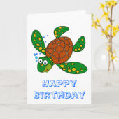 TauchMeeresschildkröte-Geburtstag Karte (Gelbe Blume)