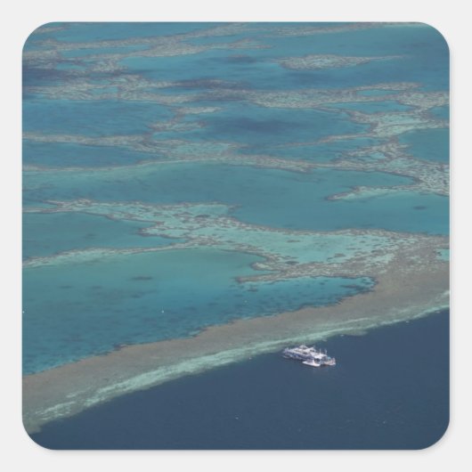 Tauchplattformen in der Nähe des Riffs, große Barr Quadratischer Aufkleber (Vorderseite)