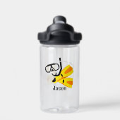 Tauchschnorchel Flossen Custom Kids Trinkflasche (Rückseite)